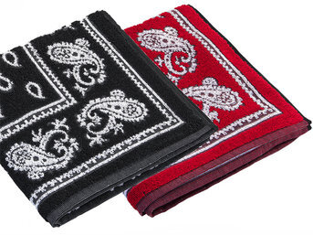 Изображение товара "FOLKLORE GLARNERTUCH Weseta Switzerland махровое полотенце в тонах от Weseta"