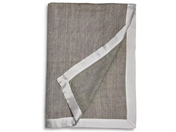 Изображение товара "HERRINGBONE SILK THROW GINGERLILY плед шелковый (GREY) от GINGERLILY"